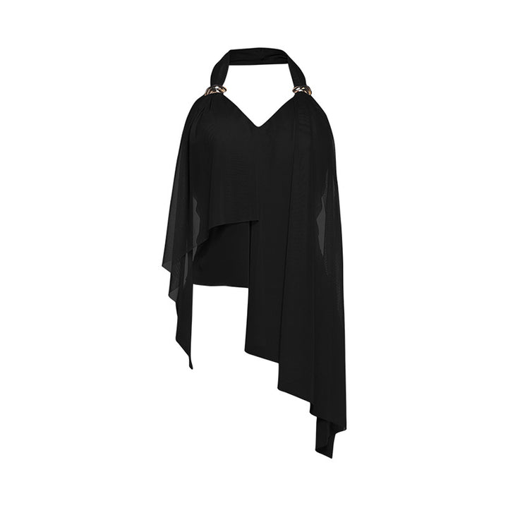 Dame Elegant top med flydende flæser Skovae
