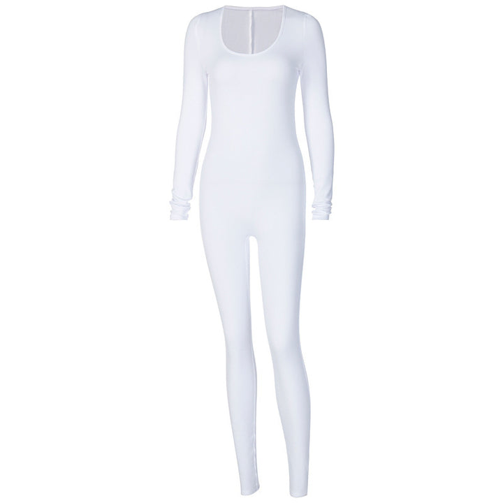 Dame Elegant Langærmet Jumpsuit lavet af kvalitets stræk materiale Stilla