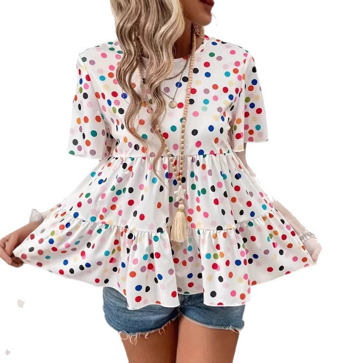 Dame Floral Peplum Bluse Stilla