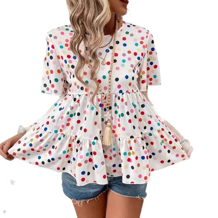 Dame Floral Peplum Bluse Stilla