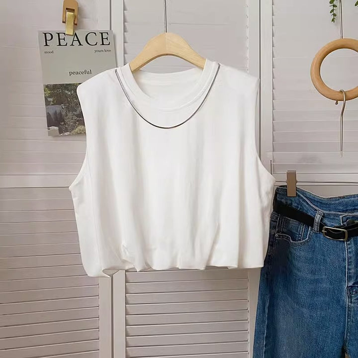 Femme Velplejet Ærmeløs Cropped-Top med Elegant Rynkning ved Taljen Stilla
