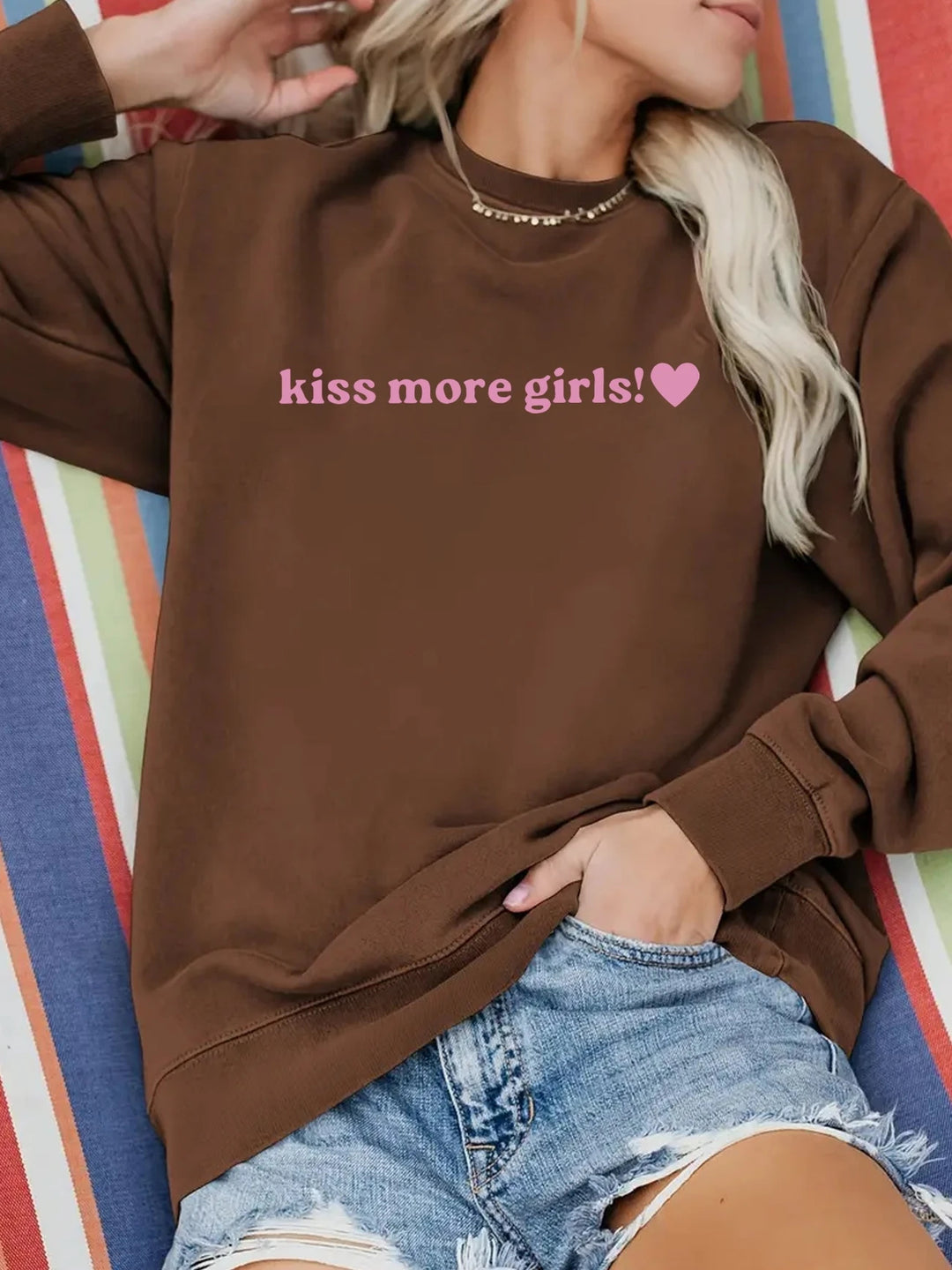 Kvinders sweatshirts med inspirerende tekst og afslappet pasform Stilla