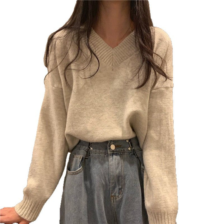 Dames blød V-hals sweater lavet af høj kvalitet uld Stilla