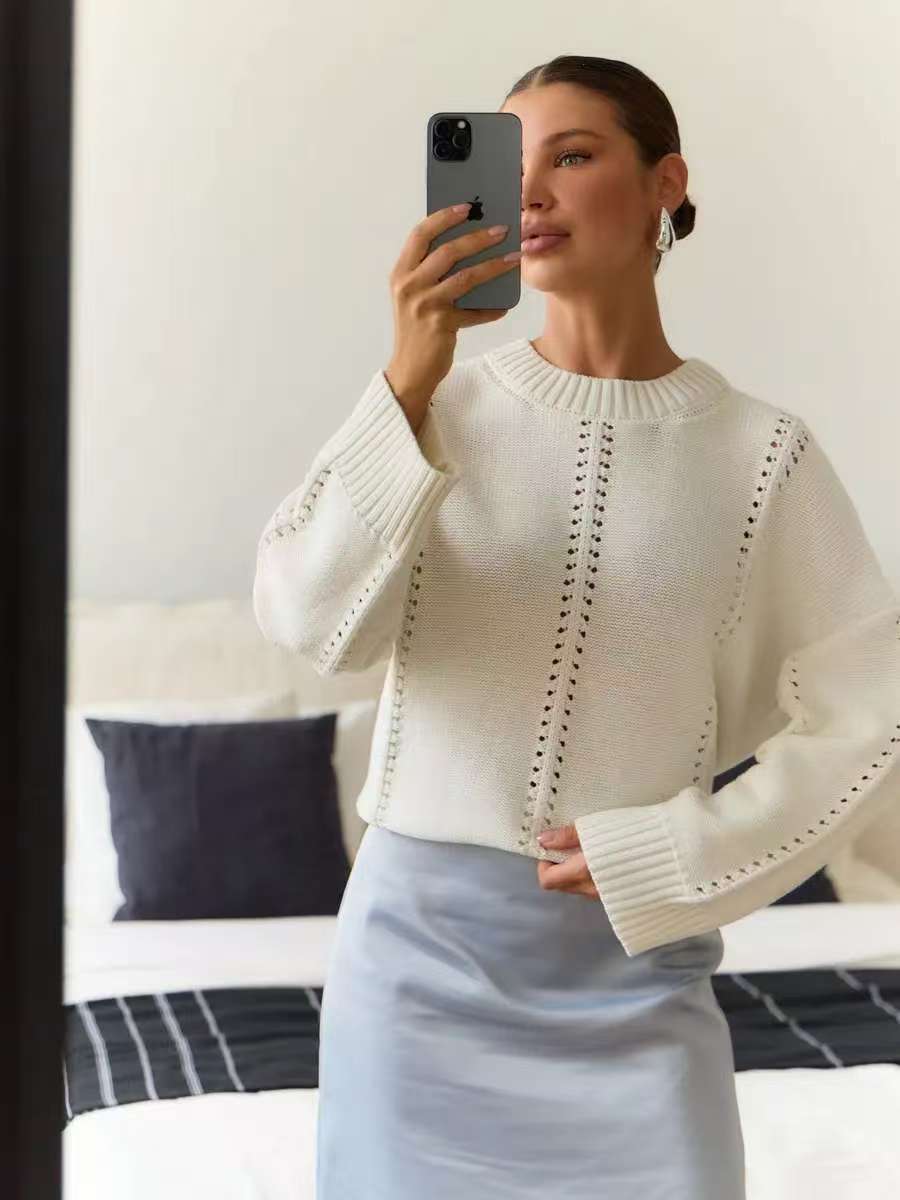 Femme Casual Åben-Strik Pullover Stilla
