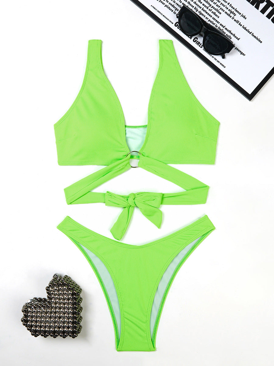 Dame Ripp-Cut-Out Bikini-Sæt Stilla