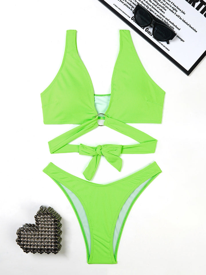 Dame Ripp-Cut-Out Bikini-Sæt Stilla
