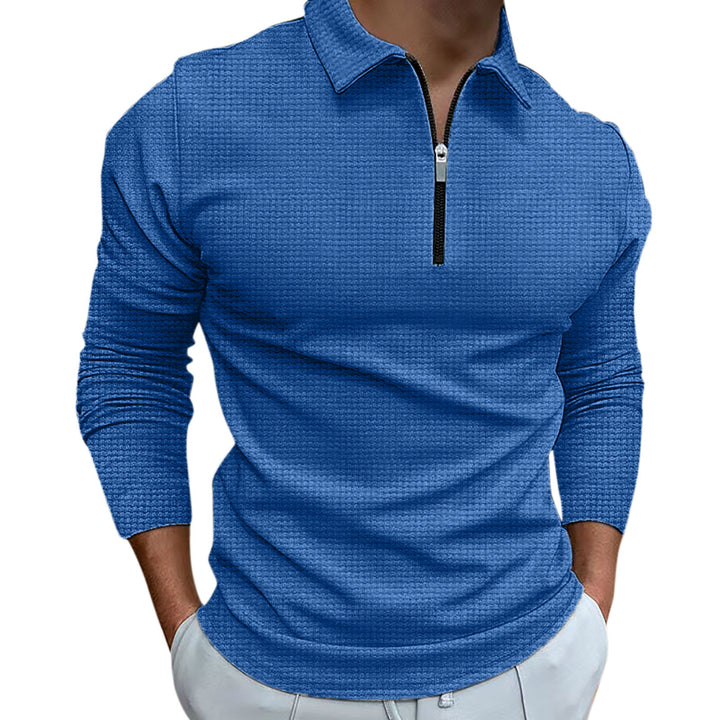 Herrer Polo-Shirt med lynlås og struktureret design Stilla