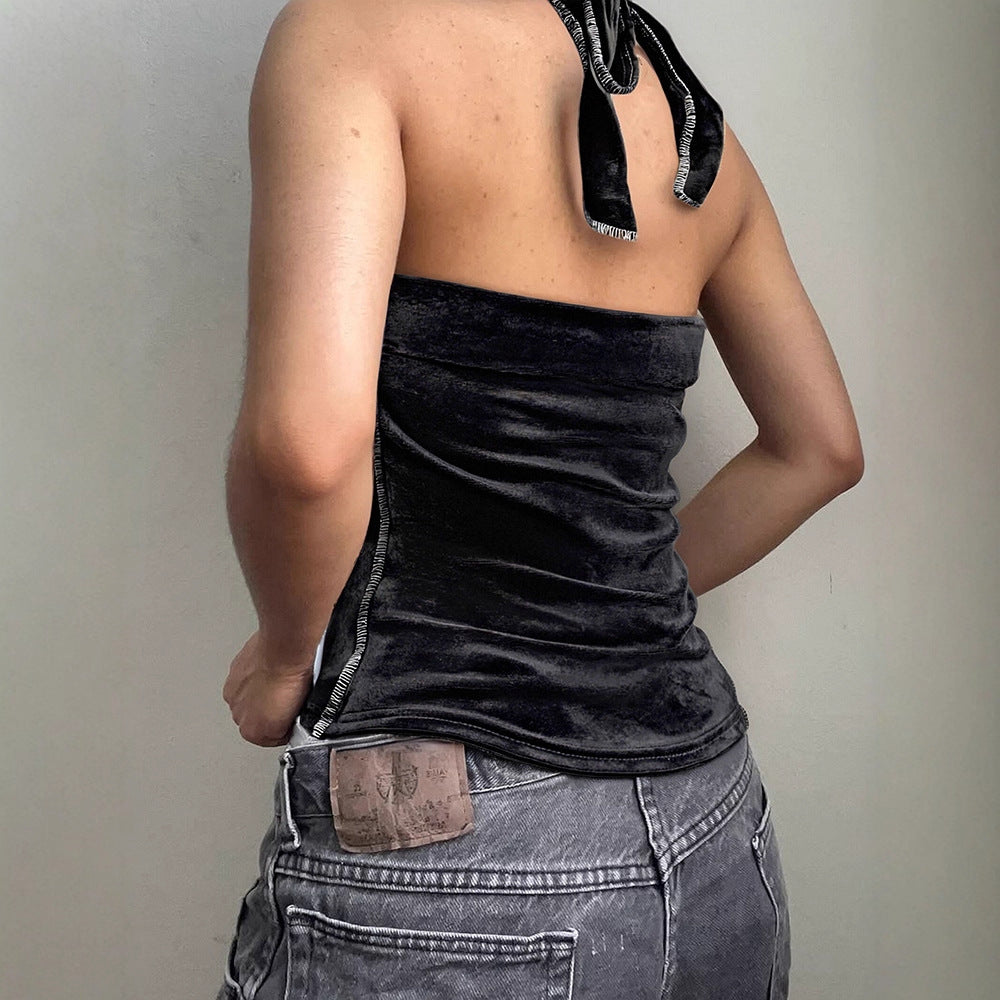 Kvinde trendy Bustier-top med spidse accenter og legende design Skovae