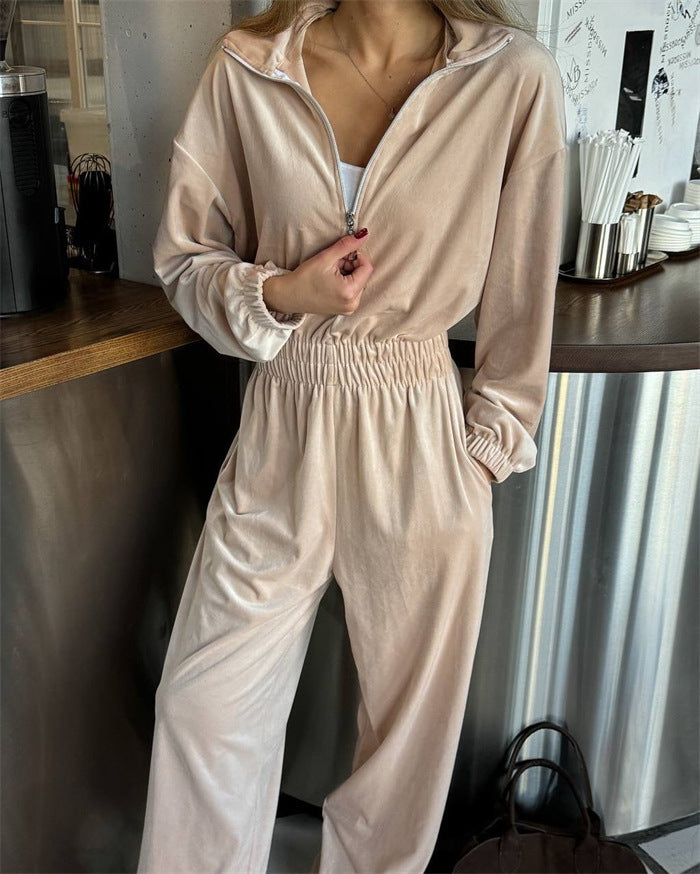 Dame luksuriøs fleece jumpsuit Stilla