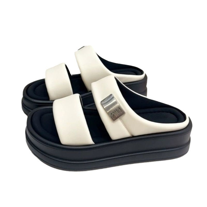 Dame Komfortable Plateau-Sandaler med brede remme og ergonomisk fodseng Stilla