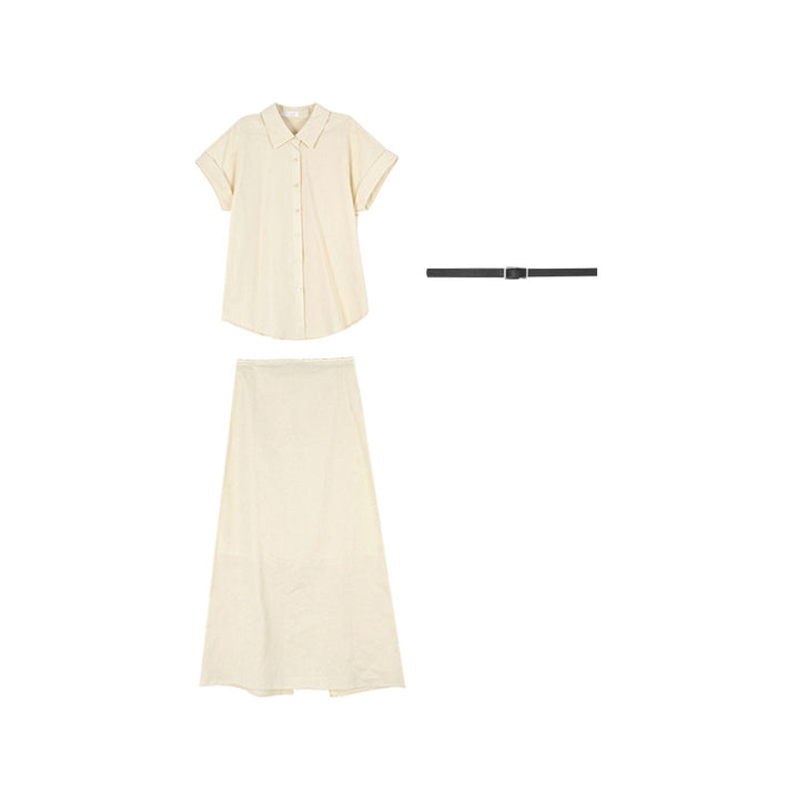 Dame afslappet ensemble af crop-top og maxi-nederdel Stilla