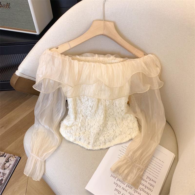Femme Elegante Rüsch Off-Shoulder Top Stilla