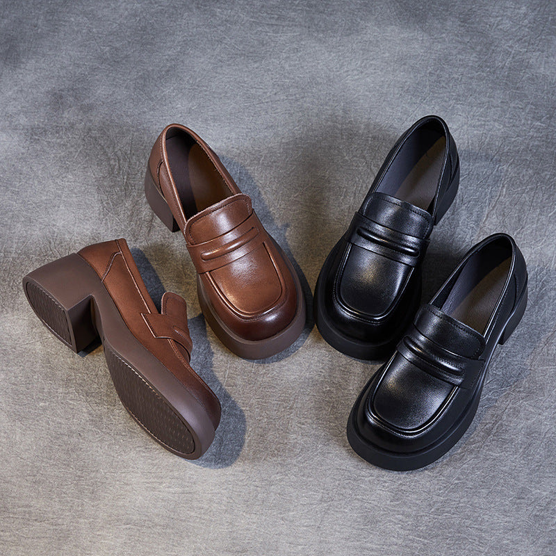 Dame Chunky Heel Slip-On Loafers Stilla