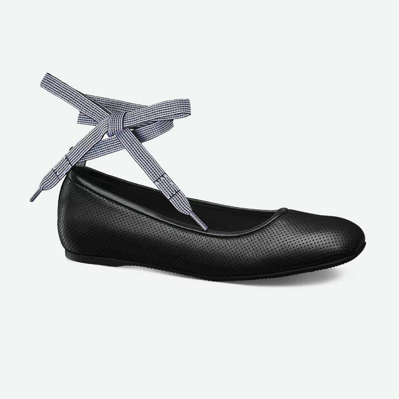 Femme Elegante Snøre Ballerina Flade Stilla