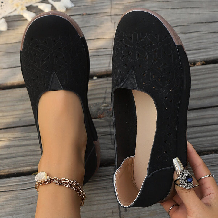 Dame Slip-On Sneakers med elegant blomstermønster og skridsikker sål Stilla