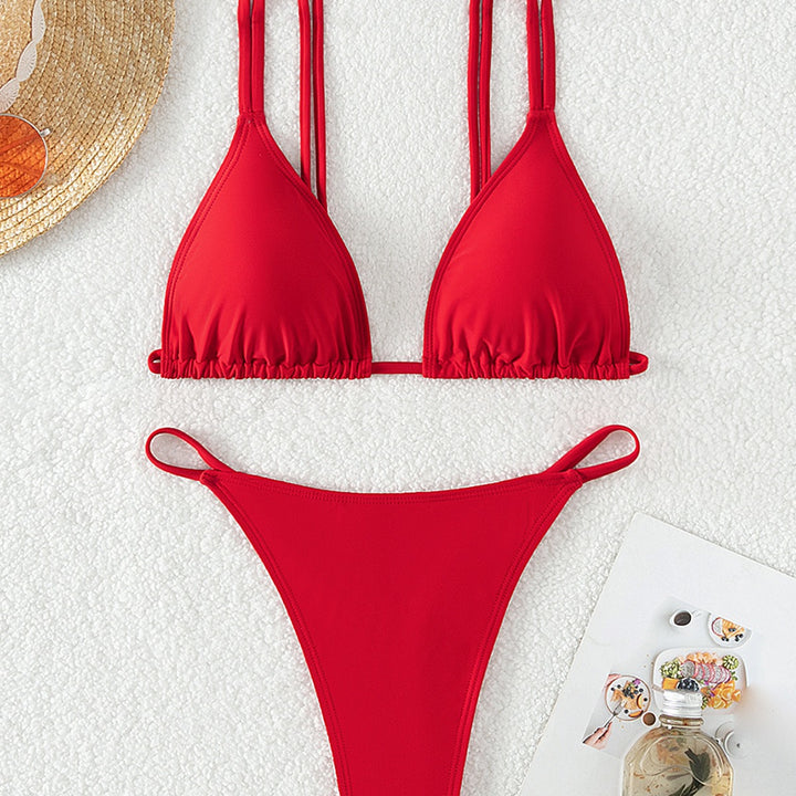 Dame Triangel-Bikini med justerbare stropper Skovae