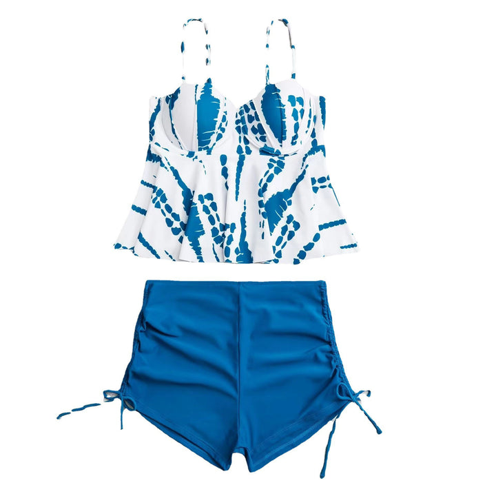 Dame Tankini-sæt med stilfuld overdel og høje shorts Stilla