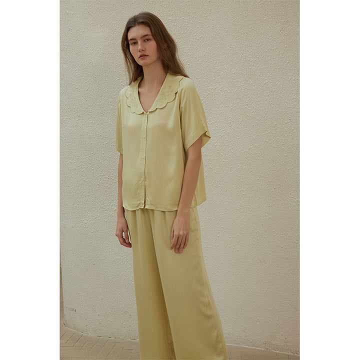 Dame Pyjama-Sæt med elegant blondekant og komfortabel pasform Stilla