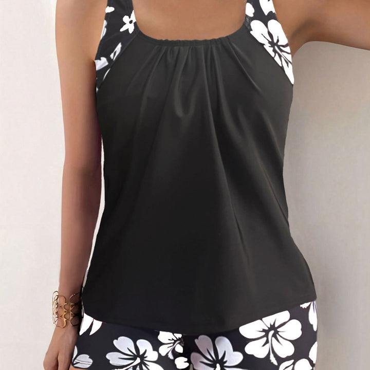 Dame Sporty Tankini med mønstrede shorts Stilla