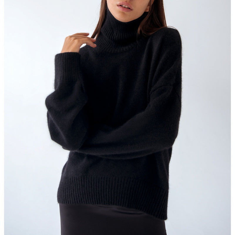 Dame hyggelig rullekrave sweater Stilla