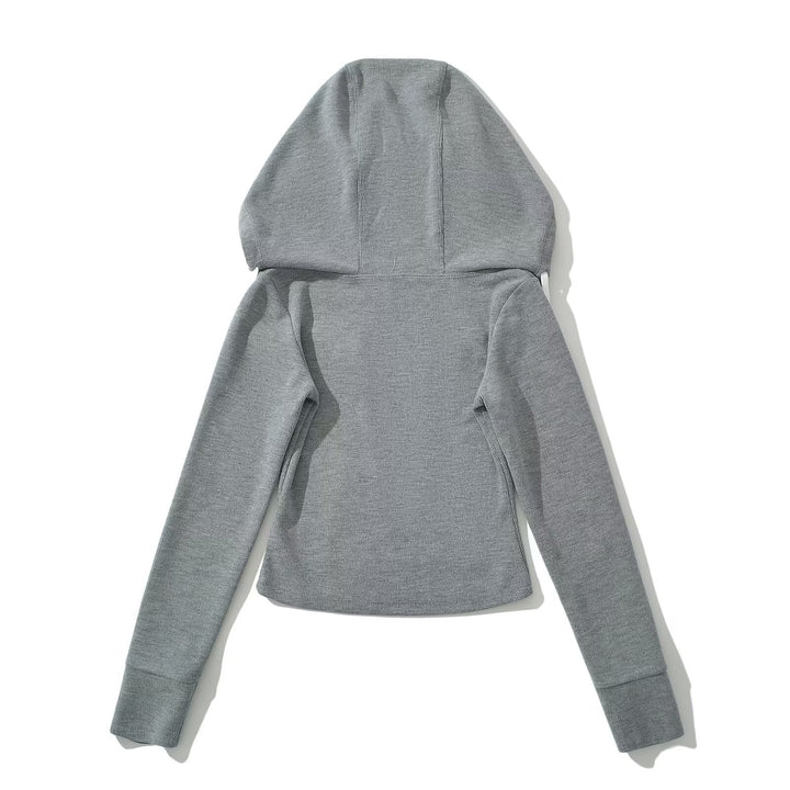 Dame Cropped Hoodie med blonder og justerbare snore Stilla