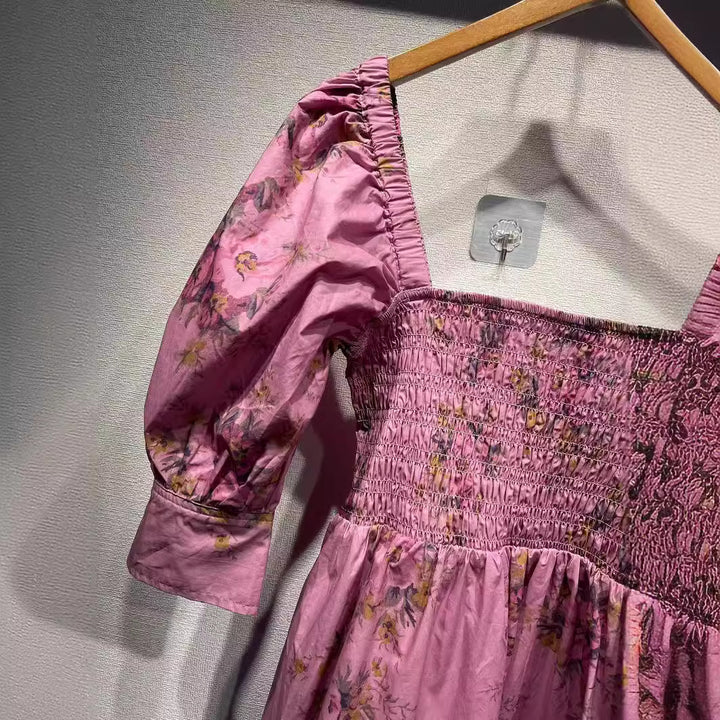 Dame Puffærmet Kjole med blomster mønster Stilla