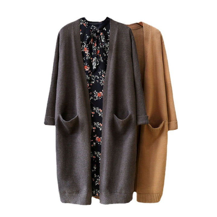 Femme Cozy Åben Front-Cardigan med Lommer Stilla