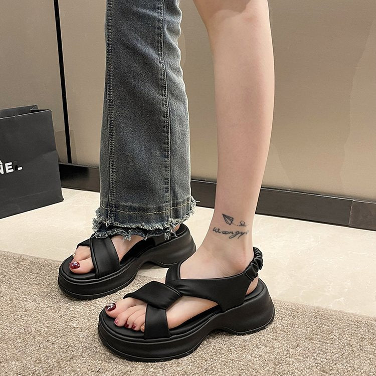 Dame Komfortable Riemensandaletter med elegant Kryds-design og ekstra Polstret Sål Stilla