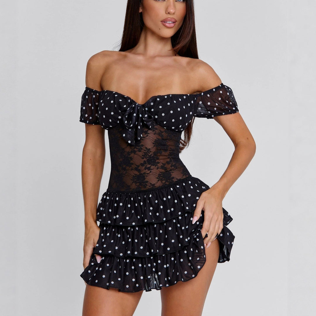 Damer Legende Off-Shoulder Kjole med Rüshe detaljer Skovae
