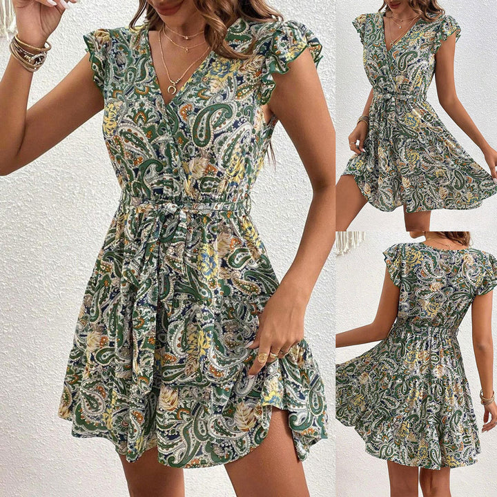 Dame Flydende Paisley-Print Mini-Kjole Stilla