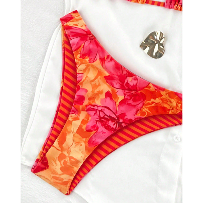 Dame triangel-bikini med trendy blomsterdesign Skovae