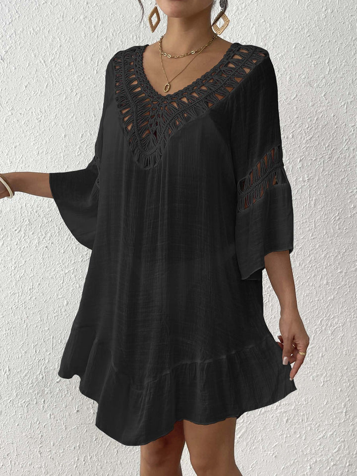 Femme Bohemian Hæklet-Detail Strand-Cover-Up Kjole Stilla