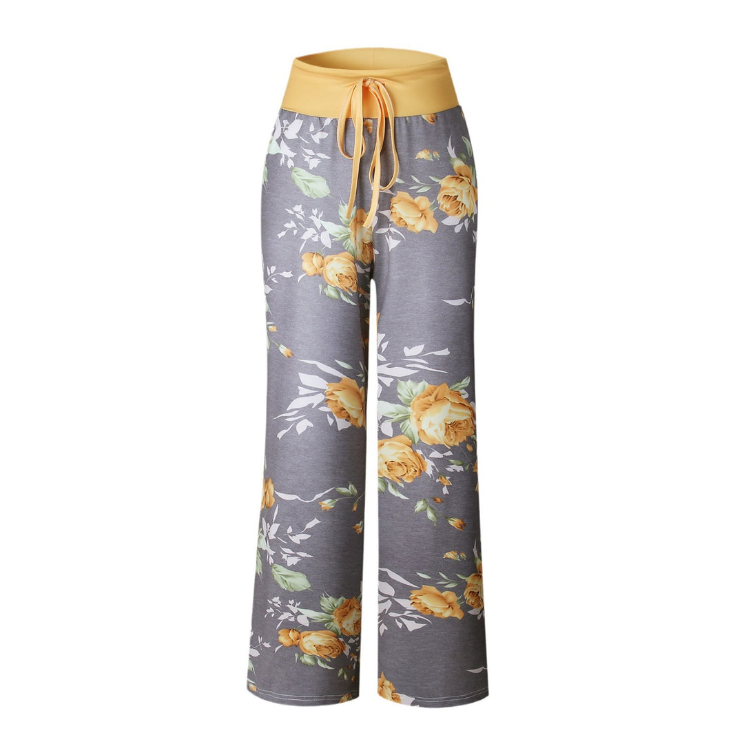 Dame Palazzo-bukser med elastisk talje og blomsterdesign Stilla