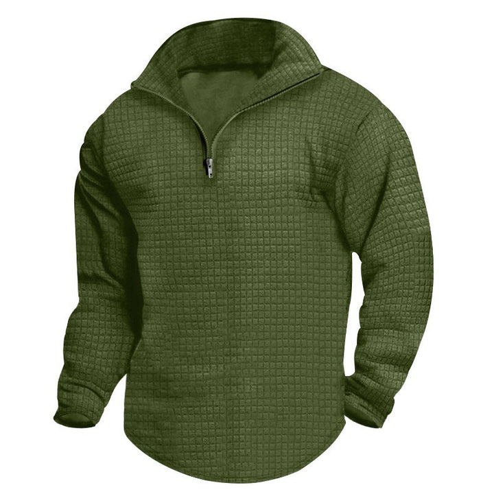 Herre fleece-trøje med ståkrave og struktureret design Stilla