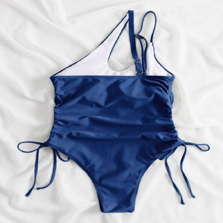 Dame én delet badedragt med justerbare ruffle detaljer Skovae