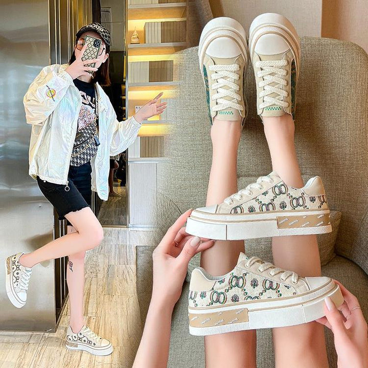 Damer mode Platform Sneakers med innovativt mønster og komfortabel sål Stilla