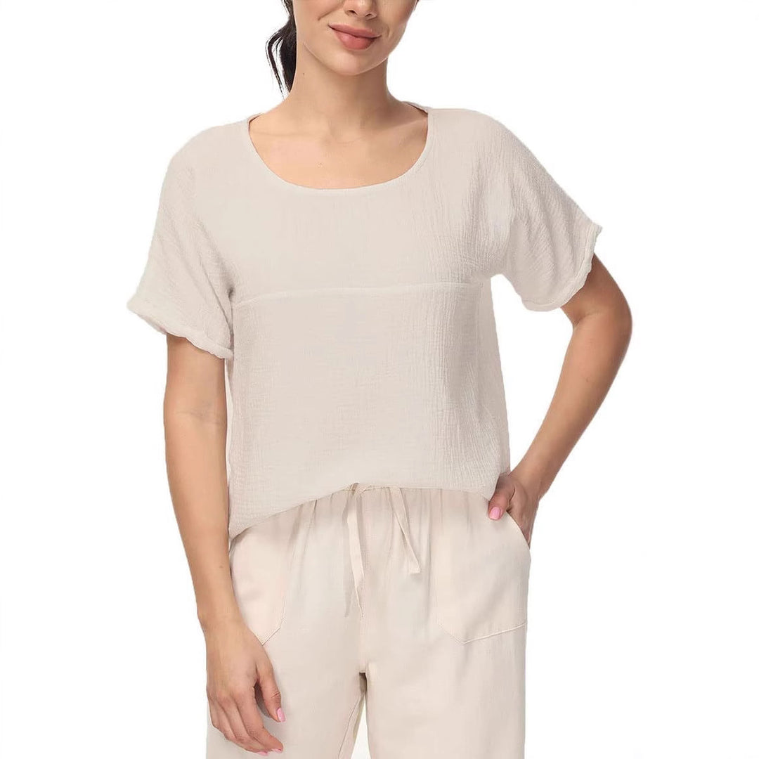 Damer afslappet bluse i let materiale med struktureret design Stilla
