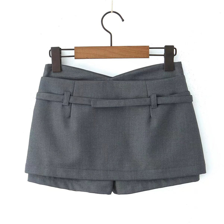 Dame elegante shorts med justerbart bælte og moderigtigt design Stilla