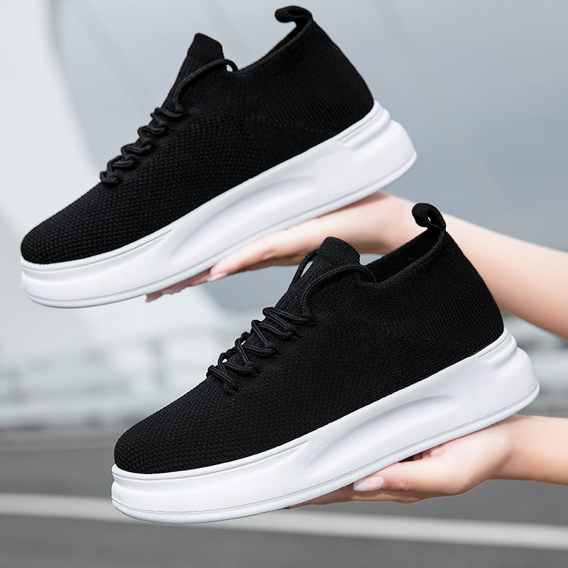 Dame nan elastisk strik-sneaker med viskoelastisk fodseng og dämpende plateau-sål Skovae
