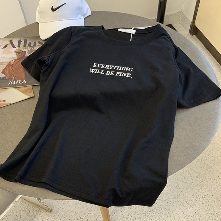 Femme Casual Grafik T-shirt med positiv affirmation Stilla