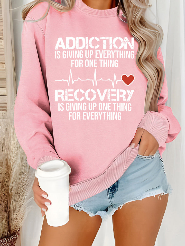 Kvinders sweatshirt med inspirerende print og afslappet snit Stilla