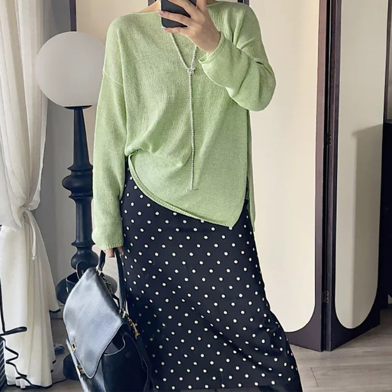 Dame casual sweater med asymmetrisk snit Stilla