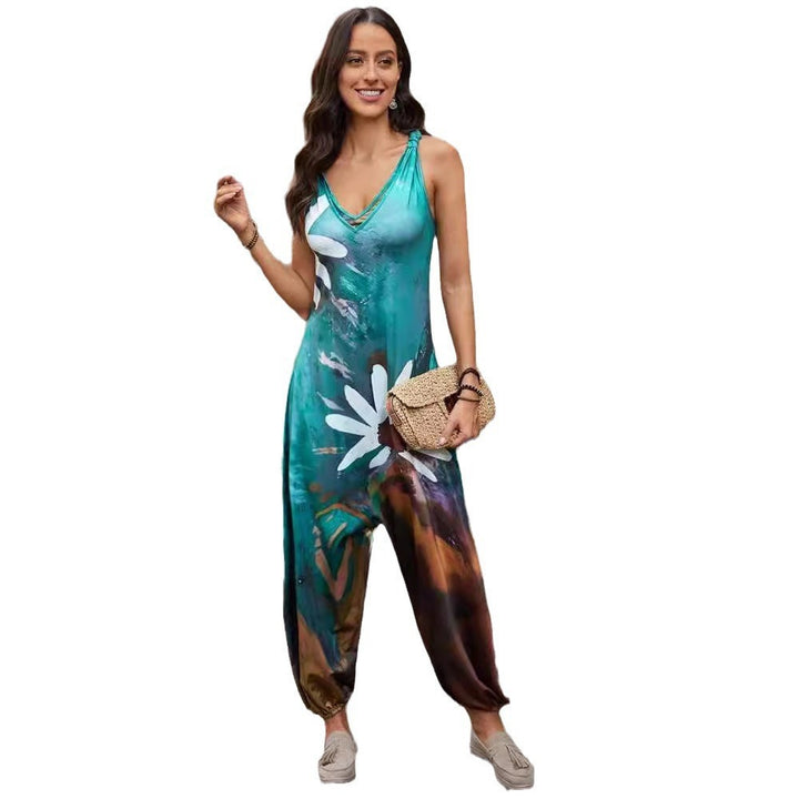 Dame jumpsuit med elegant blomsterprint og afslappet snit Stilla