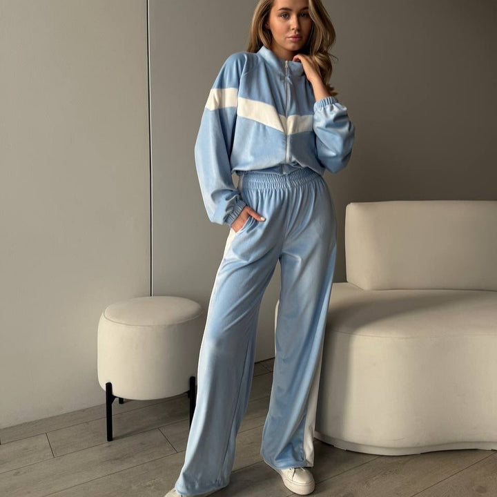 Dame sporty fleece jumpsuit med lynlås Skovae