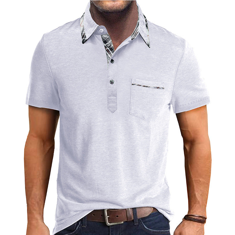 Herrer poloshirt med kontrastfarvet krave og stilfuld brystlomme Stilla