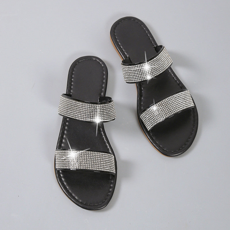 Dame modische Riemchen-sandaler med funklende dekor-sten Stilla
