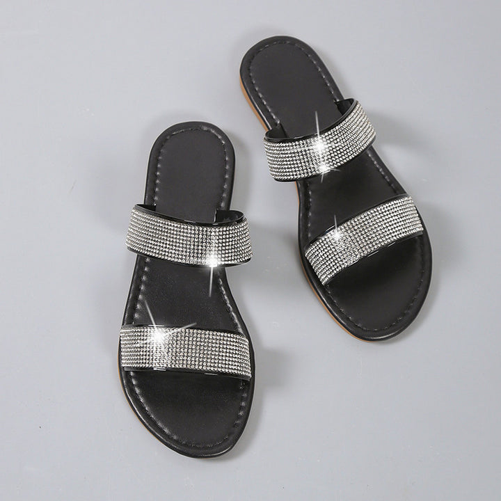 Dame modische Riemchen-sandaler med funklende dekor-sten Stilla