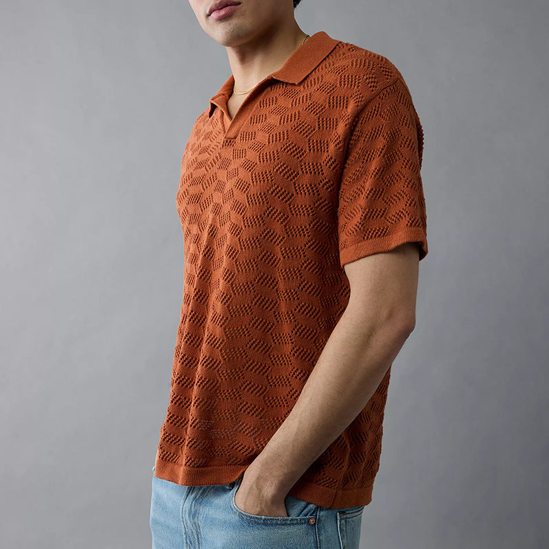 Herrer afslappet poloshirt med luftig netstruktur Stilla