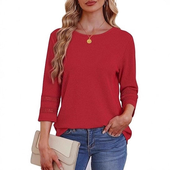 Damer casual langærmet top med lace detaljer Stilla