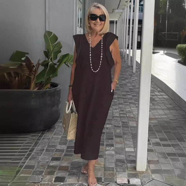 Maxikjole i Boho-stil til damer med flæsekant Stilla